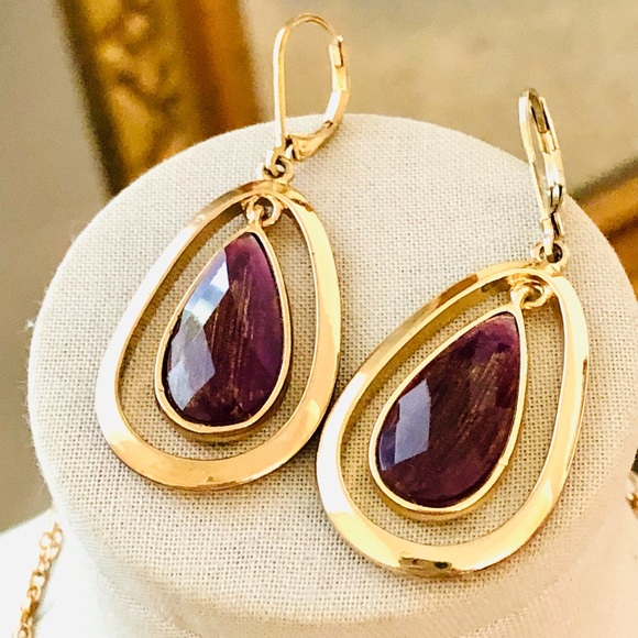 Modern vintage Ombré crystal statement necklace & earrings - Picture 13 of 15